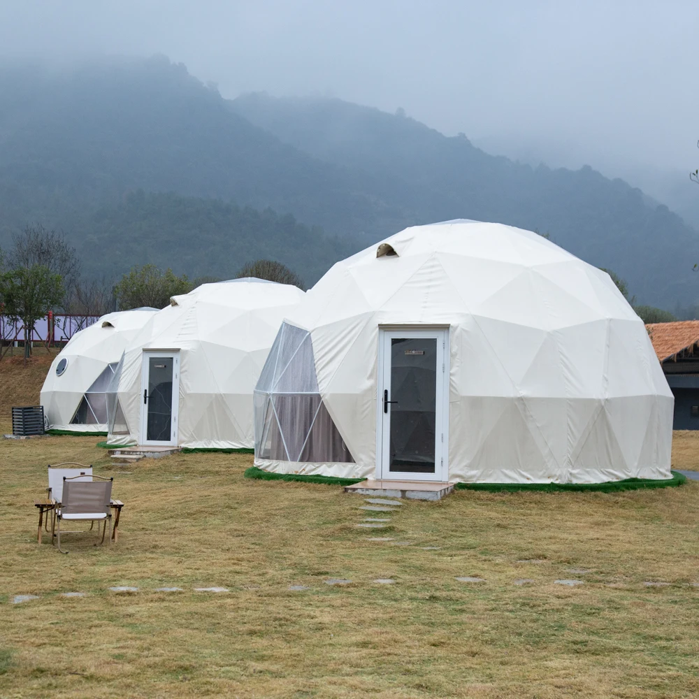 5m Glamping Geodesic Dome Tent For Resort Yurt And Dome Igloo Tent ...