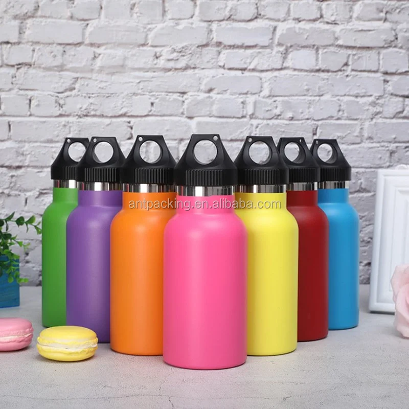 Stainless Steel 350ml Straw Lid Water Bottle Insulated Vacuum Flasks