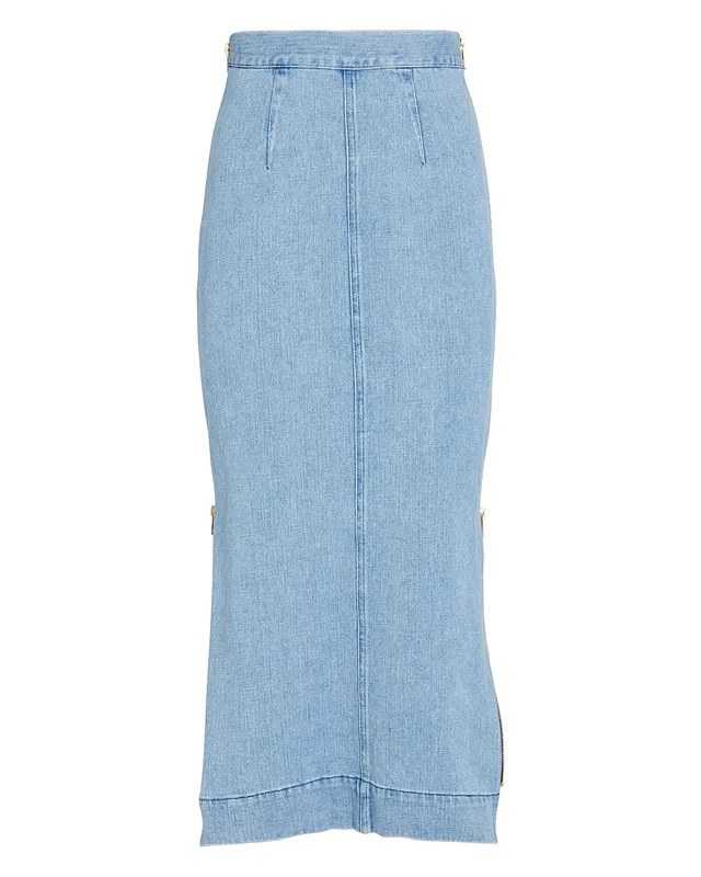 2020 Women Cloth Skirt Two Tone Latest Long Denim Skirt Design Maxi ...