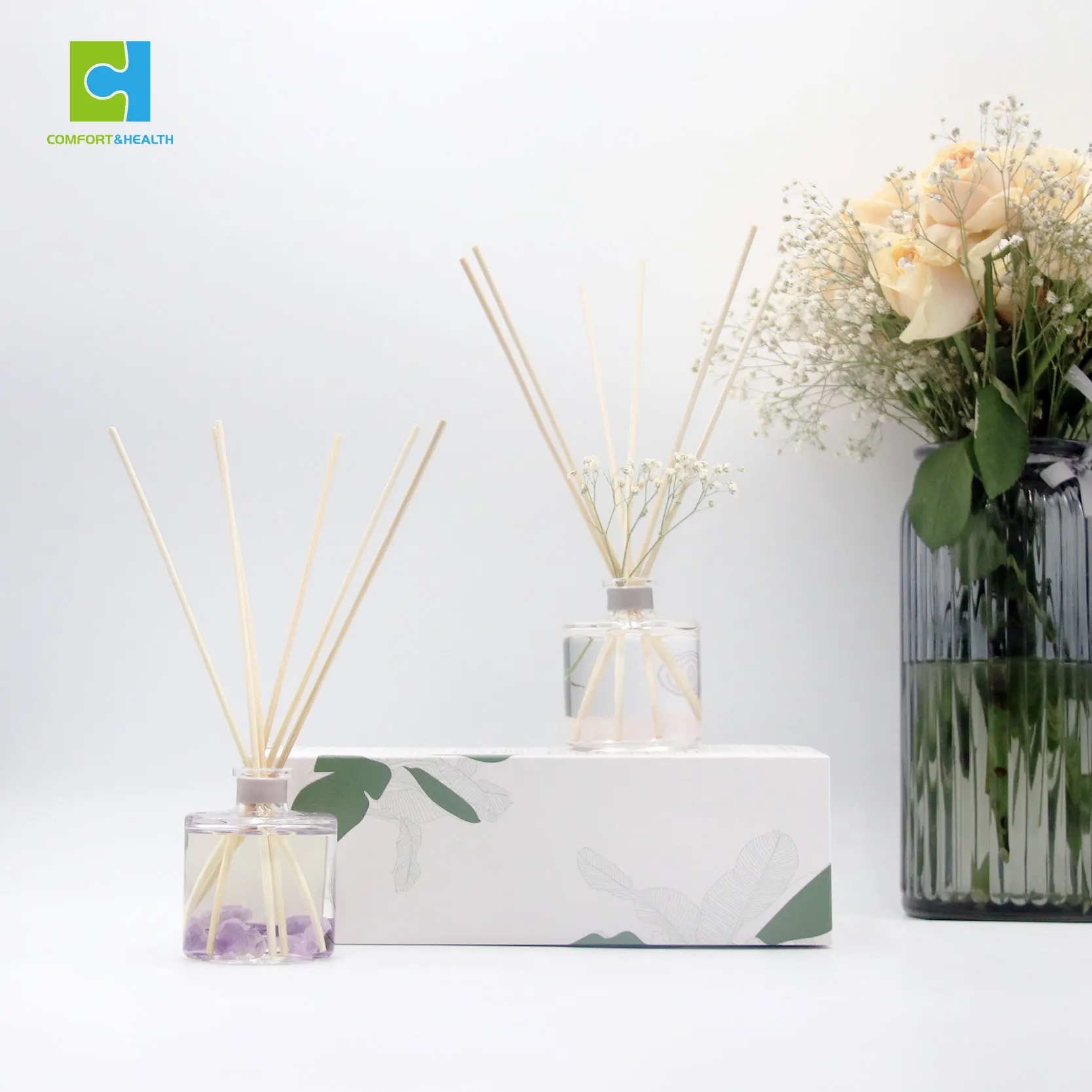 Nice 45ml Glass Empty Diffuser Bottles With Boxes Cheap Air Diffuser ...