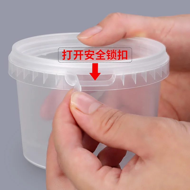 Eco friendly safty closure food tamper evident plastic box round packing lunch bento microwave disposabl food container with lid