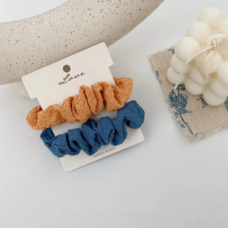 Hot Sale Ins Fashion Cute Candy Color Hair Scrunchies Pack Elastic