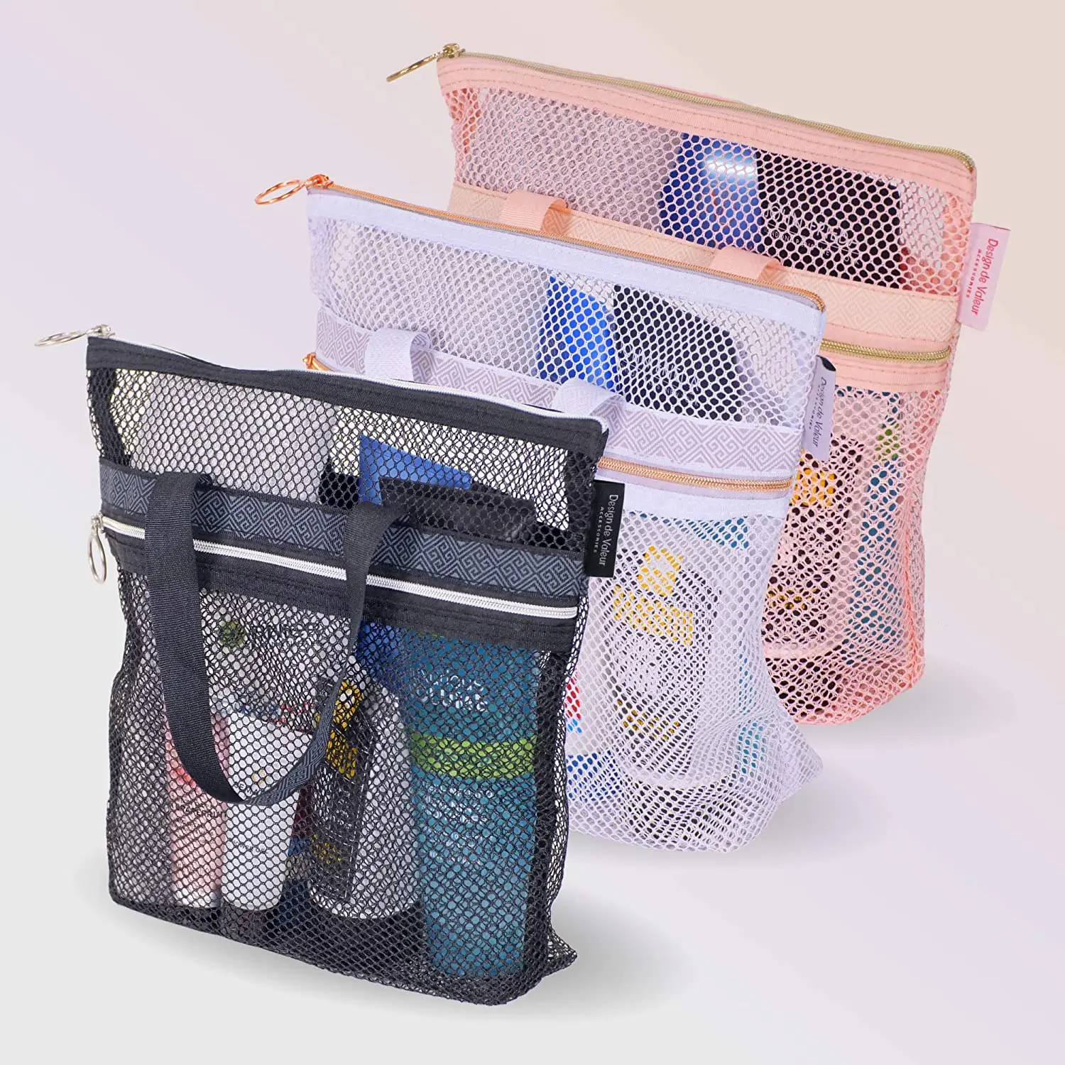 Mesh Shower Caddy Quick Dry Tote Bag Portable Lightweight Hanging Toiletry and 