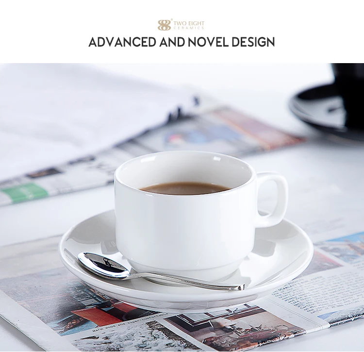 product-Two Eight-Simple Design Tea Cups Saucers, Discount Ceramic Cups Logo Custom, Anti-scratch Cu