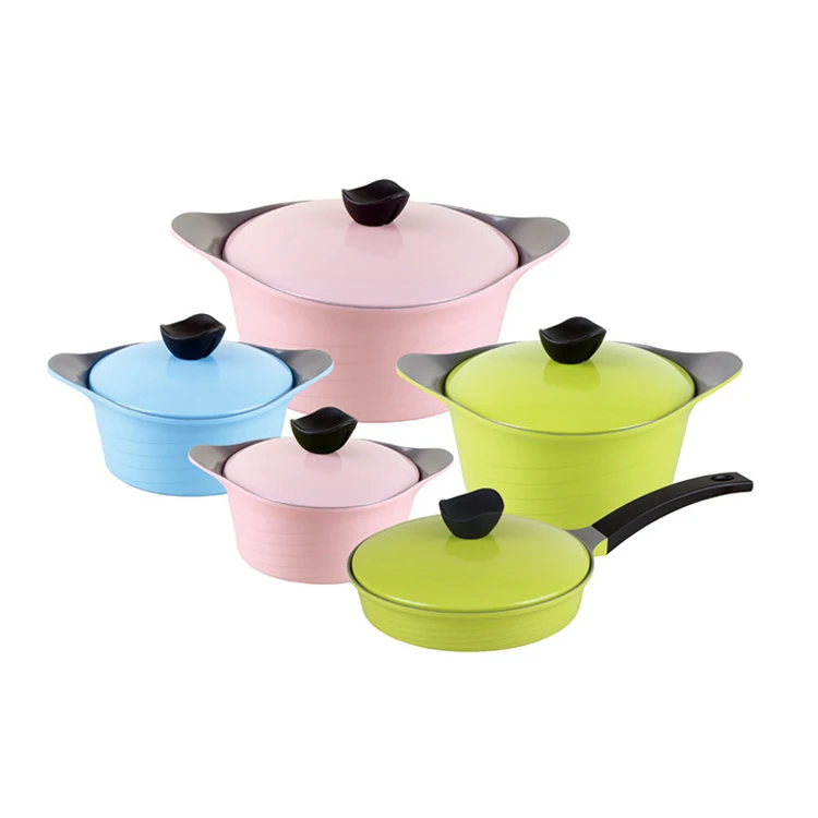 German Nonstick Cookware Set Cooking 2022 Hot Selling Ceramic Die Cast Casserole Aluminum Color