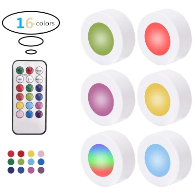 Amazon hotsale  LED night light RGB colorful variable atmosphere light remote control round  light for girls 3 packs
