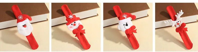 2020 Christmas Cheap Gift Santa Slap Wristband Elks Snowman Bear Decoration