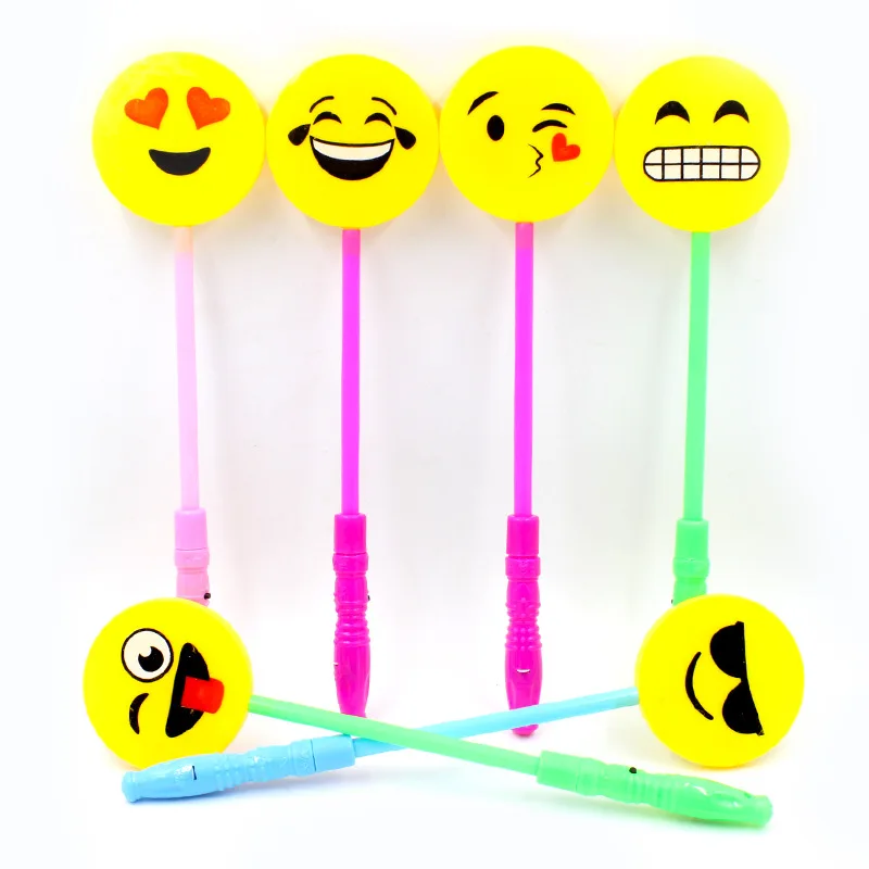 Smile Face Stick Light Up Flashing Emotional Wands Glowing Stick