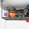 Home garage wall shelf overhead roof storage metal ceiling bike rack with wire decking