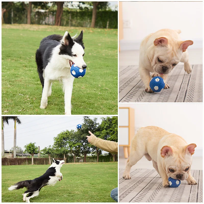 Wholesale Pet Football Shape Squeak Sound Latex Durable Soft Chew Pet