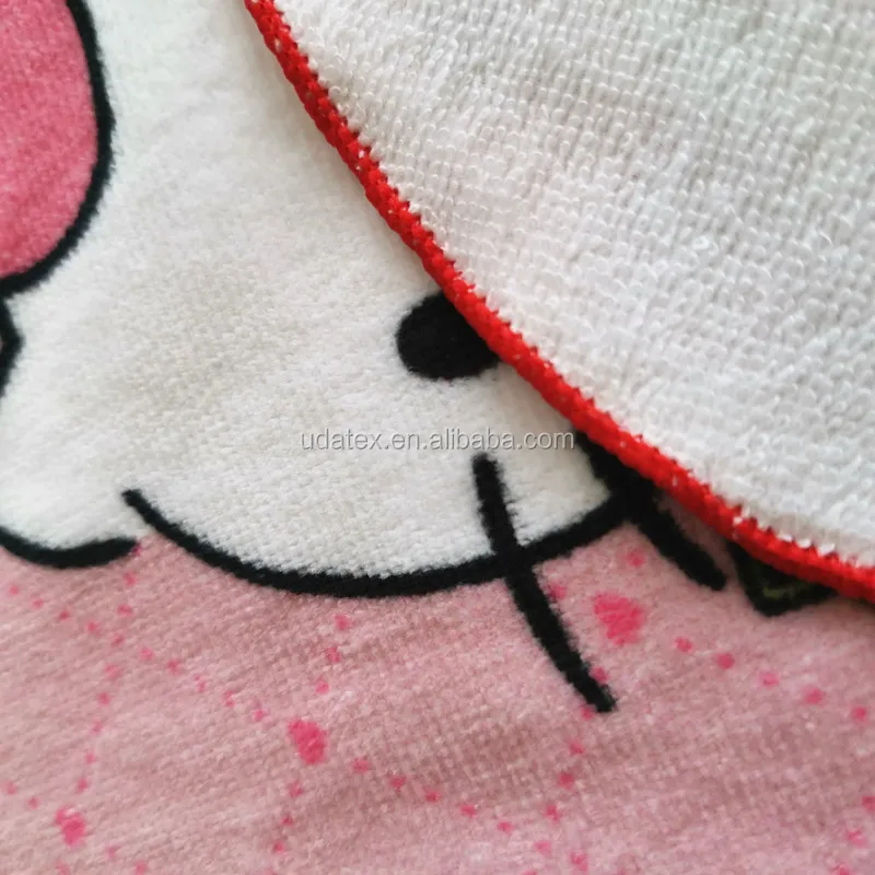 100% cotton reactive digital printing small lovely round face hand towel handkerchief towel for kids