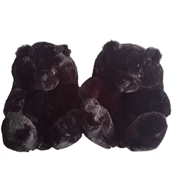 Fashion Trend Wholesale Animal Shaped House Plush Big Teddy Bear Slippers for Women