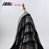 Garment material printed brushed polyester rayon spandex yarn dyed stripe loose knit fabric