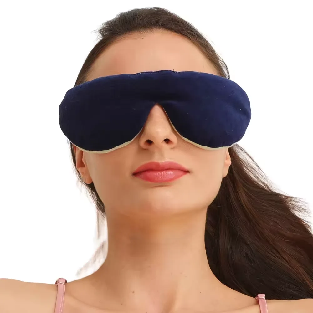 Microwave Weighted Blue Flaxseed Bean Bag Eye Pillow Eye Mask For Yoga