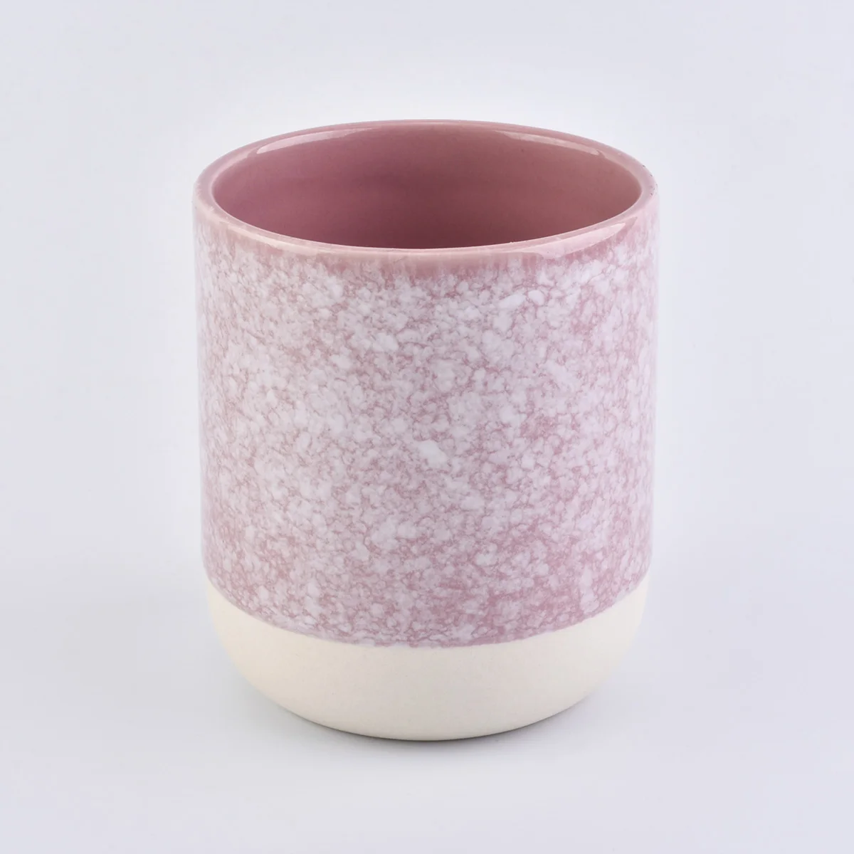 pink ceramic candle jar