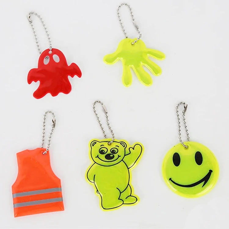 Mini Reflective Safety Vest Keychains Cool Plastic Key Rings Bag