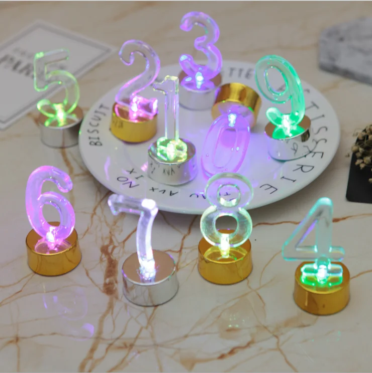 Cheap Flameless Led Electric Number Birthday Candles Free Christmas