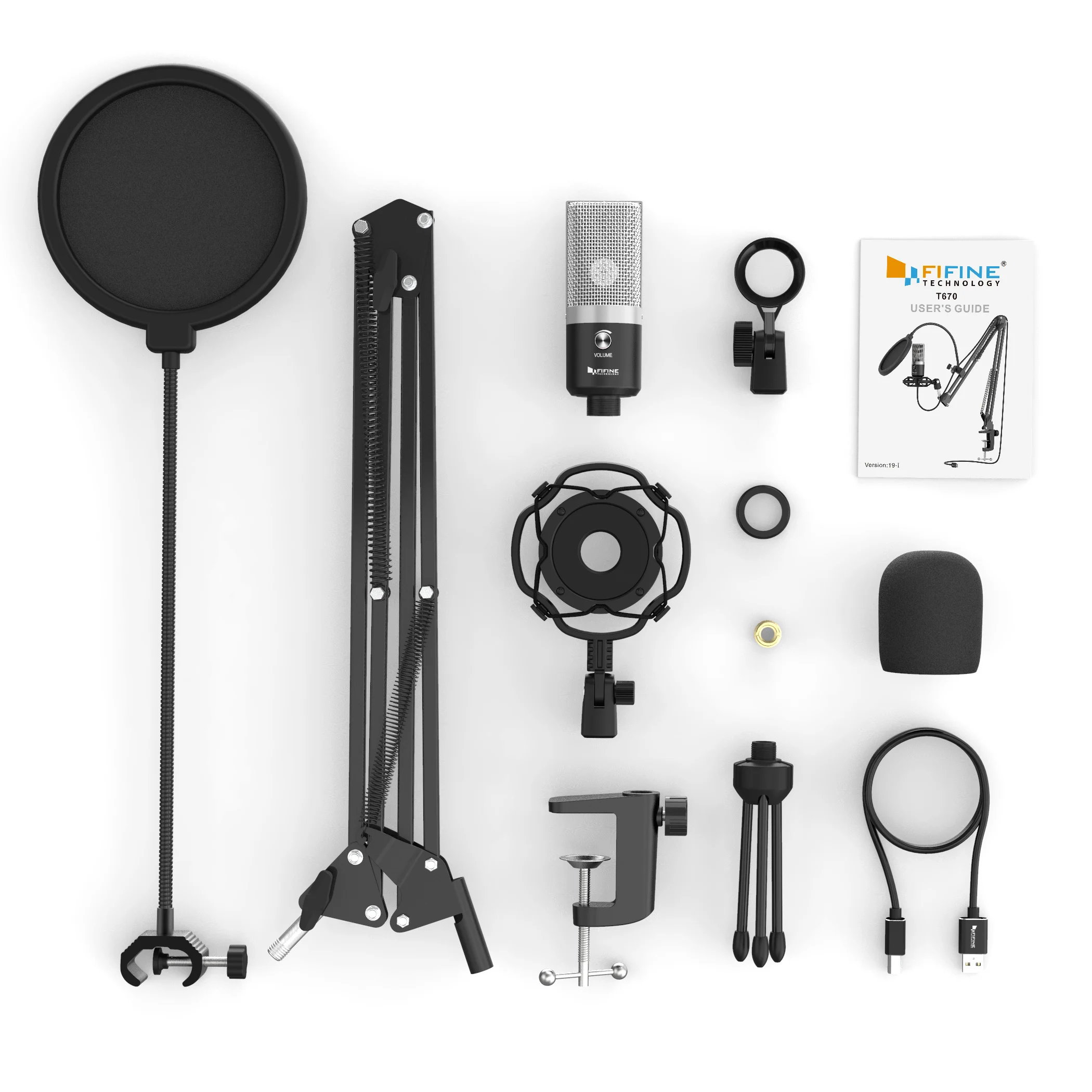 Fifine Wholesale T670 Condenser Usb Gamer Studio Recording Microphone