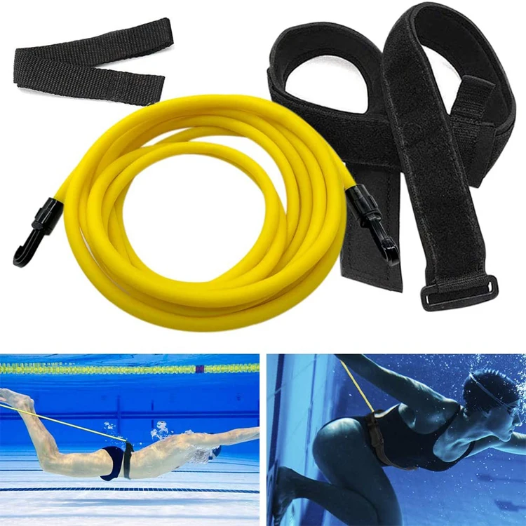 Adjustable 3m Swim Training Belts Bungee Cords Resistance Bands Set For