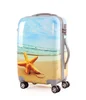 Fashion Customized Design ABS+PC Printing Trolley Travel Luggae Bag Set And Suitcase With Spinner 360 Degree Wheels