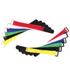 Adjustable colorful customize logo luggage fixed management belt strap hook and loop cable tie with plastic buckle