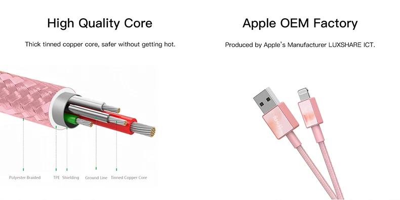 iFory MFi Lightning Braided Nylon Data Charging Cable Seasonal Colors - ANKUX.COM