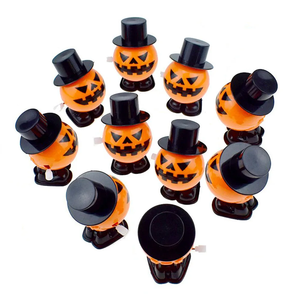 LGW165 Wholesale Pumpkin Hat Jumping Toys Halloween Plastic Wind Up Toys Promotion Gifts