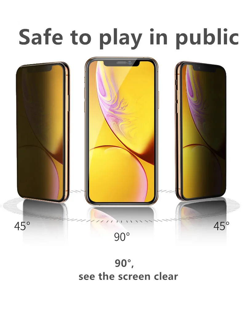 Anti-fingerprint privacy tempered glass for iphone 11 pro max screen protector