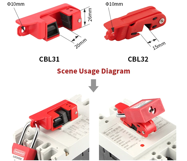 Lockey Insulated Nylon Electrical Mcb Lock out Circuit Breaker Lockout Tagout Devices