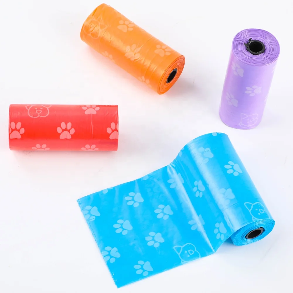 
Colourfull Pet Waste Bag Poop Bags Pet Cleaning & Grooming Products Plastic Small Animals 15pcs Per Roll Eco-friendly Stocked 