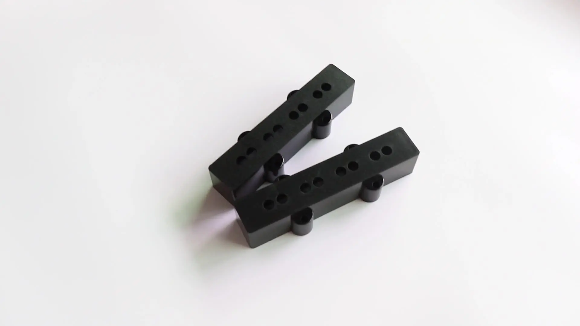 4 String Jazz Bass Guitar Pickup Cover Set in Black - ABS Plastic