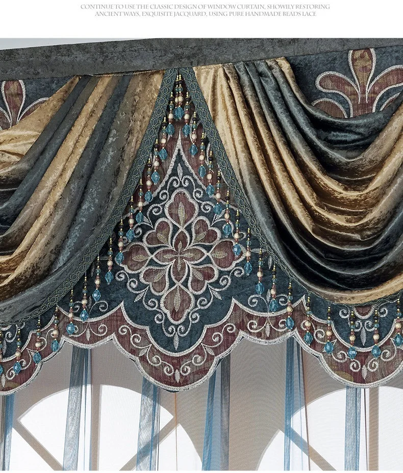 良好的质量和价格的豪华窗帘帷幔设置窗口客厅