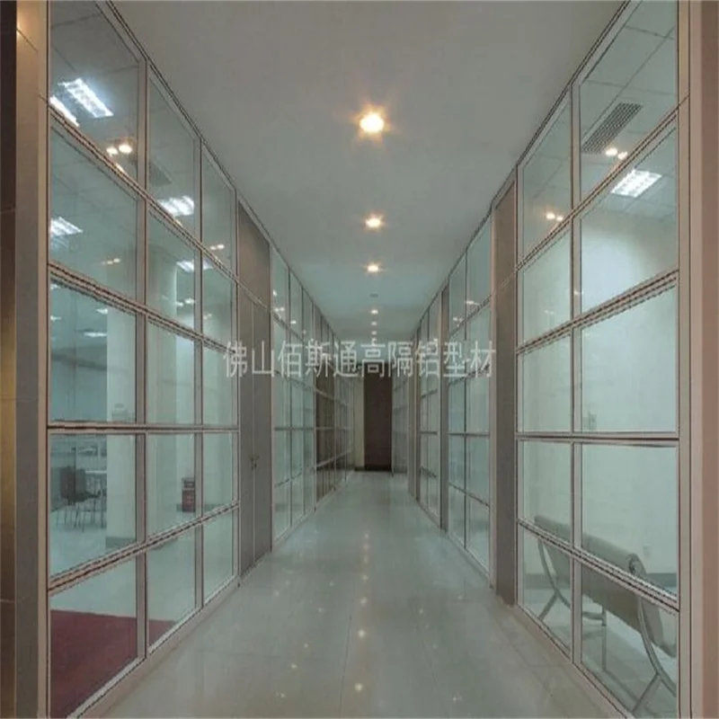 product 84mm wall thickness flat aluminum frame double glass partition with steel keel for luxury spas-5