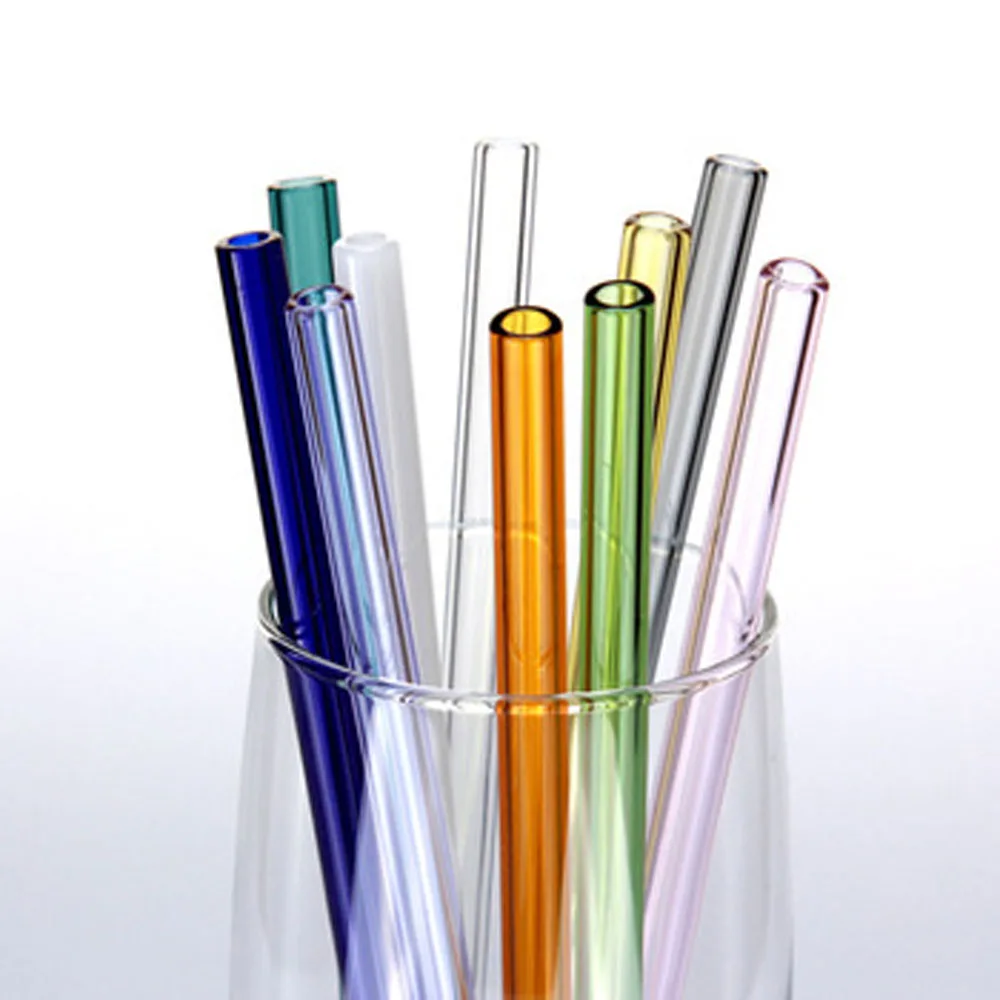 Glass Straws Clear Bent 7 x 8 mm Reusable Straw For Smoothies, Tea, Juice,  Water, Essential Oils