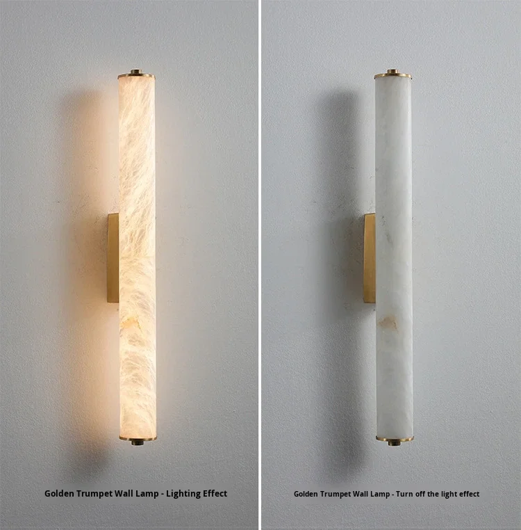 product cross border popular light luxury all copper marble led wall lamp new chinese mid century style natural marble wall mounted-9