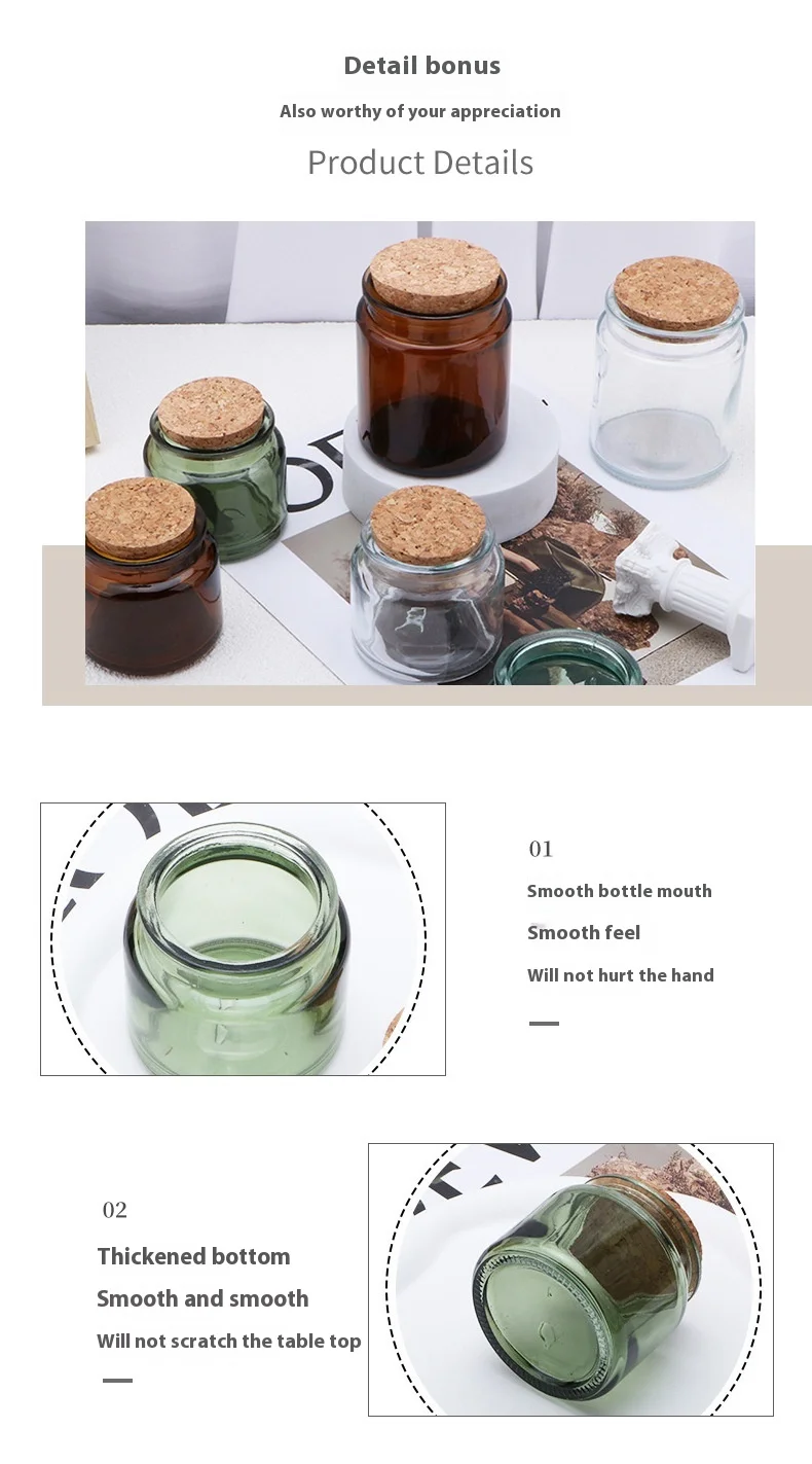 product luxury 100ml 200ml amber glass candle jar with lid empty luxury glass candle holders lanterns  jars-3