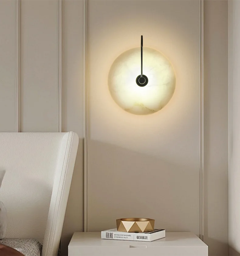 product source factory cross border best selling modern natural marble led wall lamp warm white high cri 80 for living room dimmable-6