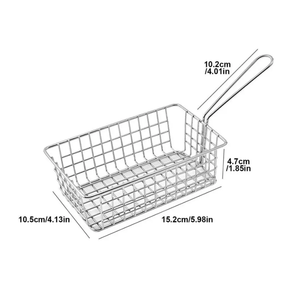 MOUMOUTEN Stainless Steel Square Lattice Fruit Basket - 11x11x2 Inch Draining Wire Basket
