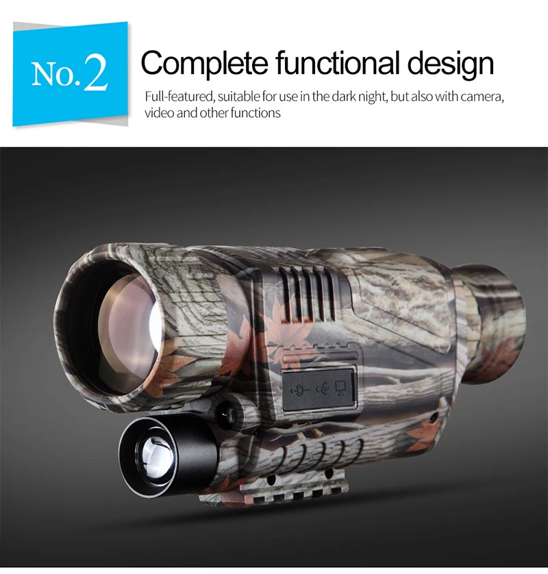Ziyouhu 5x40 Camouflage Digital Night Vision Monocular Telescope Day Night Use Optical Zoom