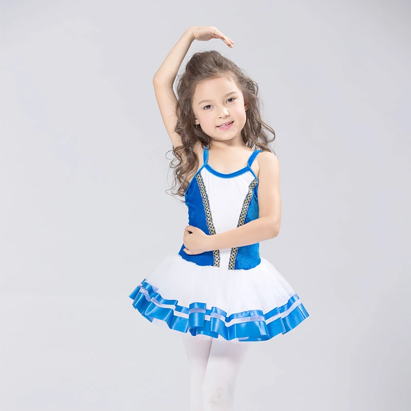 
children designer sling dress leotard skirt girl warm up performance wear costume Professional Ballet Tutu 