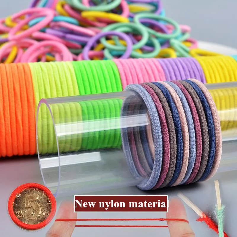100pcs/pack Nometal Rubber Hair Elastics Hair Ties Ponytail Holders