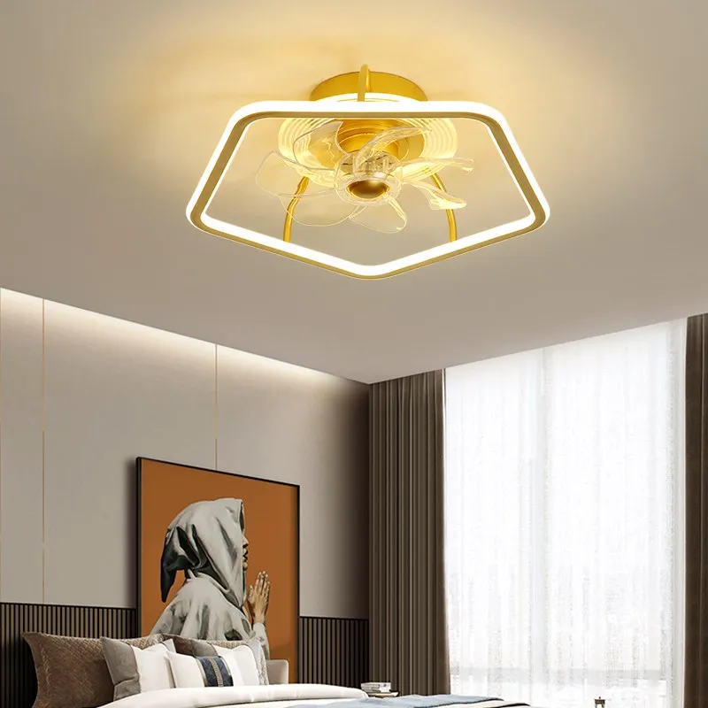 Modern decorative led ceiling fan light surface mounted led fan light with remote