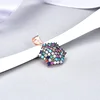 Modern style 925 sterling silver 3A cubic zirconia multicolor sones pave setting rose small gold pendant
