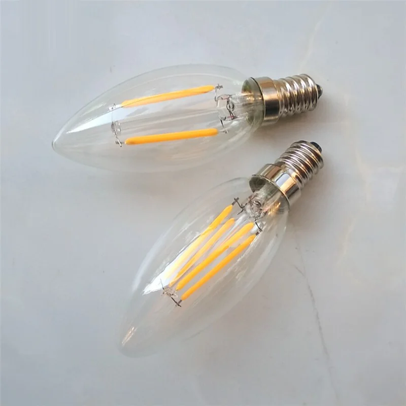 E14 SES LED Candle Bulbs Dimmable Small Edison Screw LED Filament Light Bulbs 4w Vintage LED Chandelier Bulbs C35