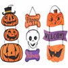 Creative Pumpkin Ghost Witch Hat Skeleton Hanging Ornaments Paper Pemndant Decoration Home Halloween Party Supplies