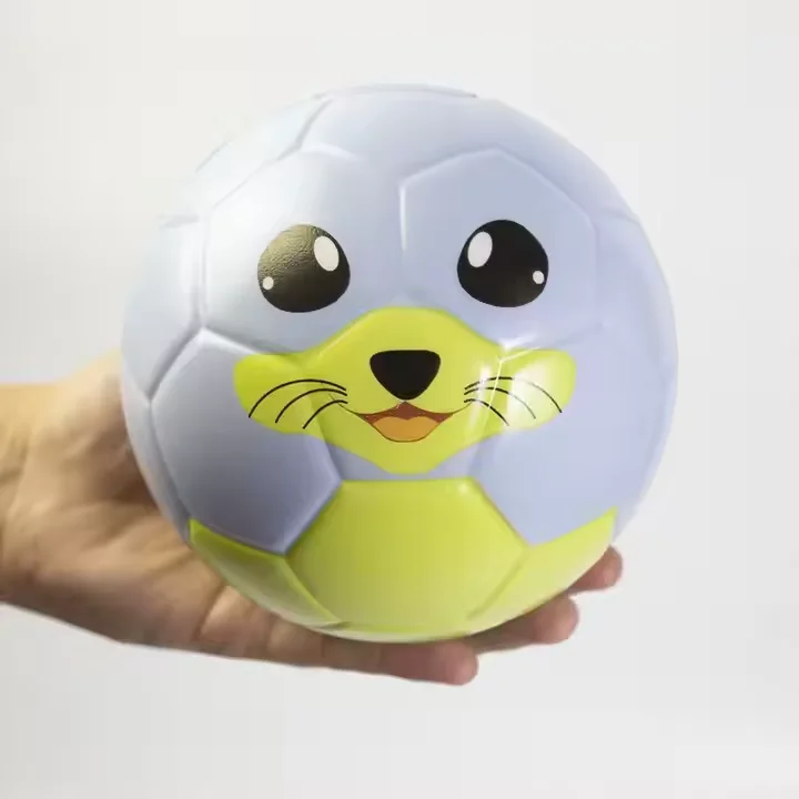 Promotion wholesale custom cute animal print PU foam pressure ball toy ball low price foam ball supplier