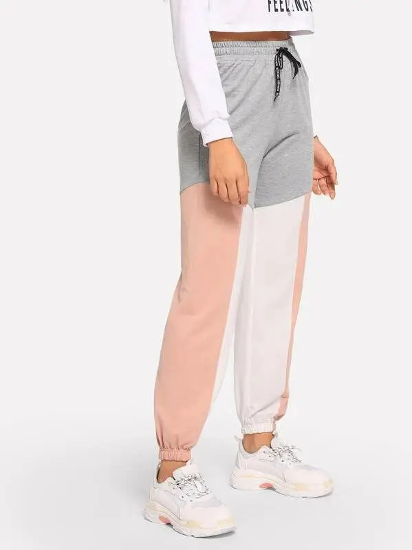 color block joggers womens