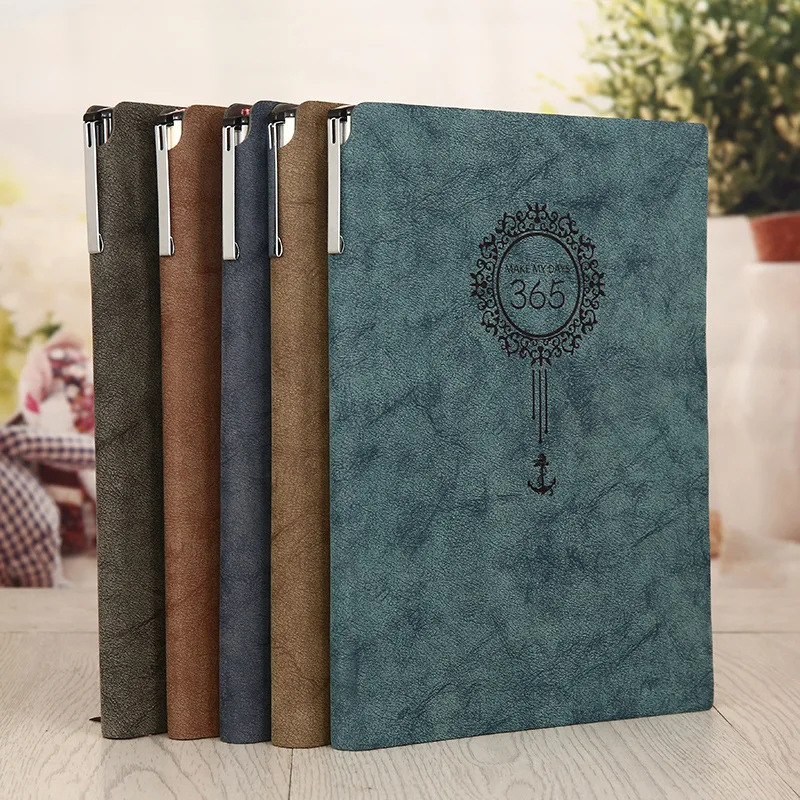 软皮封面笔记本印刷平装复古羊皮pu皮革笔记本定制