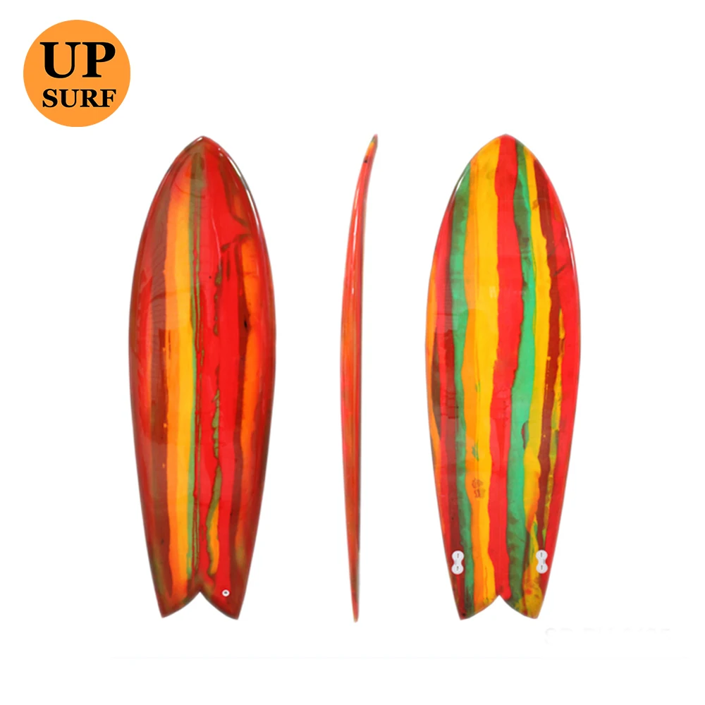 Hot Sale Colorful Surfboard Custom Retro Fish Surfboard With Surf Leash