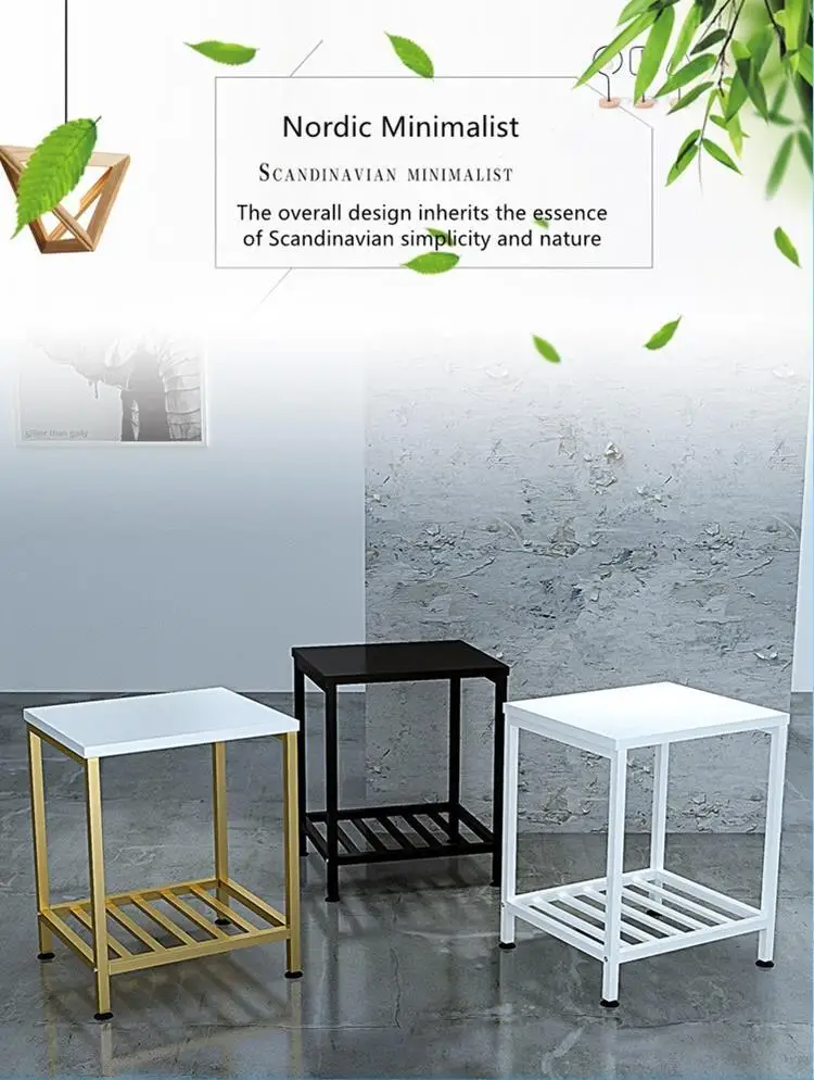 Nordic minimalist iron fashion living room beside table